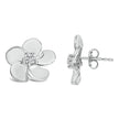 10K White Gold 1/3 Cttw Lab Grown Diamond Flower Petal Stud Earrings - Earrings - Custom Crafting Alliance, LLC
