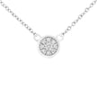 10K White Gold 1/4 Cttw Diamond Flower Pendant Necklace (I-J Color, I2-I3 Clarity) - Adjustable 16-18
