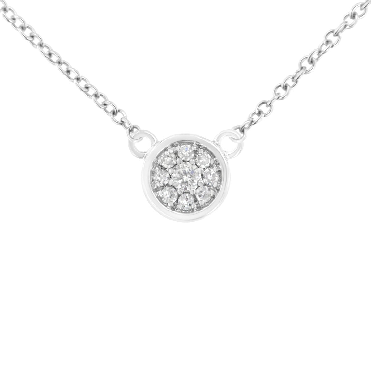 10K White Gold 1/4 Cttw Diamond Flower Pendant Necklace (I-J Color, I2-I3 Clarity) - Adjustable 16-18
