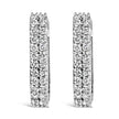 10K White Gold 1/4 Cttw Lab Grown Diamond Double Row Huggie Hoop Earrings - Earrings - Custom Crafting Alliance, LLC