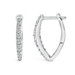 10K White Gold 1/4 Cttw Lab Grown Diamond Heart Shaped Huggy Hoop Earrings - Earrings - Custom Crafting Alliance, LLC