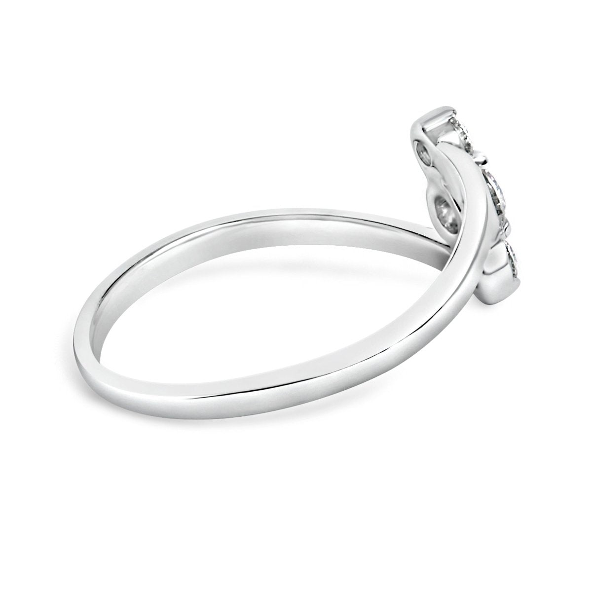 10K White Gold 1/4 Cttw Lab Grown Diamond Vertical Three Stone Ring - Rings - Custom Crafting Alliance, LLC