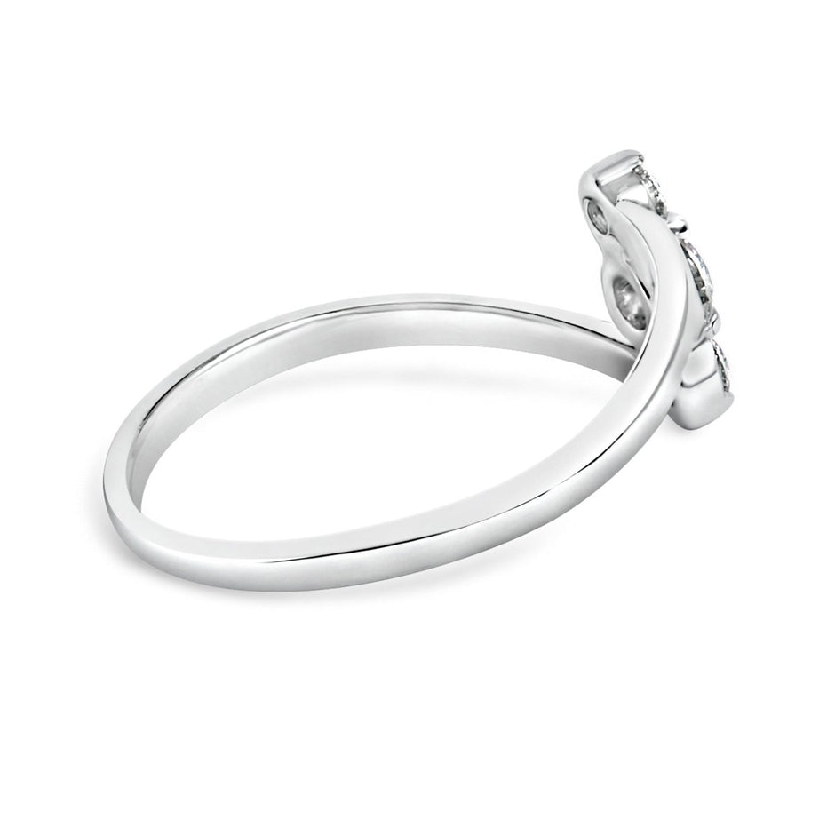 10K White Gold 1/4 Cttw Lab Grown Diamond Vertical Three Stone Ring - Rings - Custom Crafting Alliance, LLC