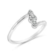 10K White Gold 1/4 Cttw Lab Grown Diamond Vertical Three Stone Ring - Rings - Custom Crafting Alliance, LLC