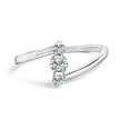 10K White Gold 1/4 Cttw Lab Grown Diamond Vertical Three Stone Ring - Rings - Custom Crafting Alliance, LLC