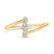 10K White Gold 1/4 Cttw Lab Grown Diamond Vertical Three Stone Ring - Rings - Custom Crafting Alliance, LLC