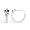 10K White Gold 1/5 Cttw Diamond Snake Eyes Huggy Hoop Earrings - Earrings - Custom Crafting Alliance, LLC