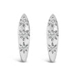 10K White Gold 1/5 Cttw Lab Grown Diamond Three Stone Huggie Hoop Earrings - Earrings - Custom Crafting Alliance, LLC