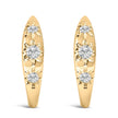 10K White Gold 1/5 Cttw Lab Grown Diamond Three Stone Huggie Hoop Earrings - Earrings - Custom Crafting Alliance, LLC