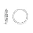 10K White Gold 1/5 Cttw Lab Grown Diamond Three Stone Huggie Hoop Earrings - Earrings - Custom Crafting Alliance, LLC