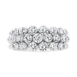 10K White Gold 2 1/2 Cttw Round Natural Diamond 3 Row Band Ring (I-J Color, I1-I2 Clarity) - Ring Size 7 - Rings - Custom Crafting Alliance, LLC