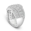 10K White Gold 3.00 Cttw Diamond Multi Row Cluster Band Ring (I-J Color, I3 Clarity) - Size 7 - Rings - Custom Crafting Alliance, LLC