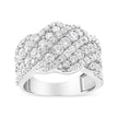10K White Gold 3.00 Cttw Diamond Multi Row Cluster Band Ring (I-J Color, I3 Clarity) - Size 7 - Rings - Custom Crafting Alliance, LLC