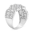 10K White Gold 3.00 Cttw Diamond Multi Row Cluster Band Ring (I-J Color, I3 Clarity) - Size 7 - Rings - Custom Crafting Alliance, LLC