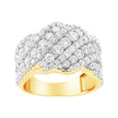 10K White Gold 3.00 Cttw Diamond Multi Row Cluster Band Ring (I-J Color, I3 Clarity) - Size 7 - Rings - Custom Crafting Alliance, LLC