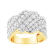 10K White Gold 3.00 Cttw Diamond Multi Row Cluster Band Ring (I-J Color, I3 Clarity) - Size 7 - Rings - Custom Crafting Alliance, LLC