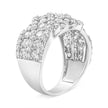 10K White Gold 3.00 Cttw Diamond Multi Row Cluster Band Ring (I-J Color, I3 Clarity) - Size 7 - Rings - Custom Crafting Alliance, LLC
