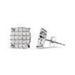 10K White Gold 3/4 Cttw Princess Diamond Composite Cushion Shape Stud Earrings (I-J Color, I1-I2 Clarity) - Earrings - Custom Crafting Alliance, LLC