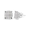 10K White Gold 3/4 Cttw Princess Diamond Composite Cushion Shape Stud Earrings (I-J Color, I1-I2 Clarity) - Earrings - Custom Crafting Alliance, LLC