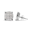 10K White Gold 3/4 Cttw Princess Diamond Composite Cushion Shape Stud Earrings (I-J Color, I1-I2 Clarity) - Earrings - Custom Crafting Alliance, LLC