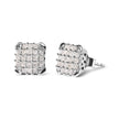 10K White Gold 3/4 Cttw Princess Diamond Composite Open Frame Stud Earrings (I-J Color, I1-I2 Clarity) - Earrings - Custom Crafting Alliance, LLC
