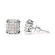 10K White Gold 3/4 Cttw Princess Diamond Composite Open Frame Stud Earrings (I-J Color, I1-I2 Clarity) - Earrings - Custom Crafting Alliance, LLC