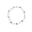 10K White Gold 4.0 Cttw Champagne and White Diamond Floral Cluster and Station Link Bracelet (H-I Color, SI2-I1 Clarity) - 7