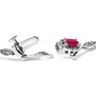10K White Gold 4.5mm x 3mm Oval Ruby and Diamond Link Bracelet (H-I Color, SI1-SI2 Clarity) - Size 7