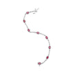10K White Gold 4.5mm x 3mm Oval Ruby and Diamond Link Bracelet (H-I Color, SI1-SI2 Clarity) - Size 7