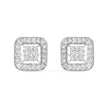 10K White Gold 5/8 Cttw Diamond Square Shaped Composite Stud Earrings (I-J Color, I1-I2 Clarity) - Earrings - Custom Crafting Alliance, LLC