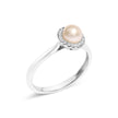 10K White Gold 5MM Cultured Freshwater Pearl and Diamond Halo Ring (I-J Color, I1-I2 Clarity) - Ring Size 6.5 - Rings - Custom Crafting Alliance, LLC