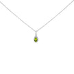 10K White Gold 5x3mm Green Emerald and Diamond Accent Halo Pear Shape 18