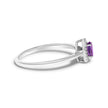10K White Gold 5X3MM Oval Purple Amethyst and Diamond Accent Halo Ring (I-J Color, I1-I2 Clarity) - Ring Size 6.5 - Rings - Custom Crafting Alliance, LLC