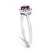 10K White Gold 5X3MM Oval Purple Amethyst and Diamond Accent Halo Ring (I-J Color, I1-I2 Clarity) - Ring Size 6.5 - Rings - Custom Crafting Alliance, LLC