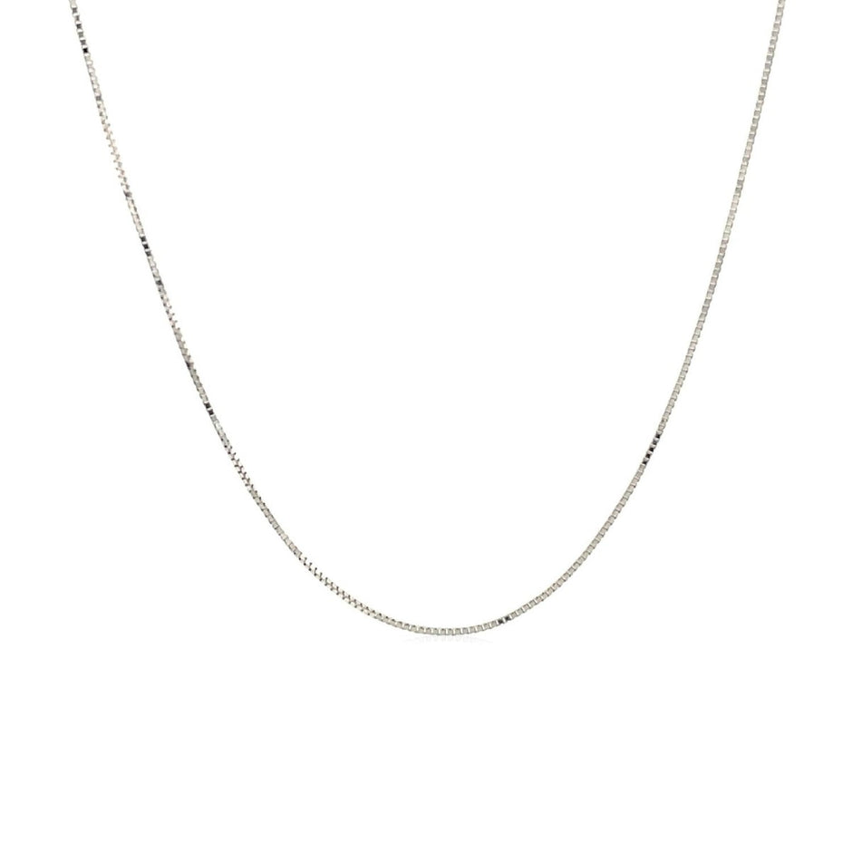 10k White Gold Classic Box Chain (0.45 mm) - Necklaces - Custom Crafting Alliance, LLC
