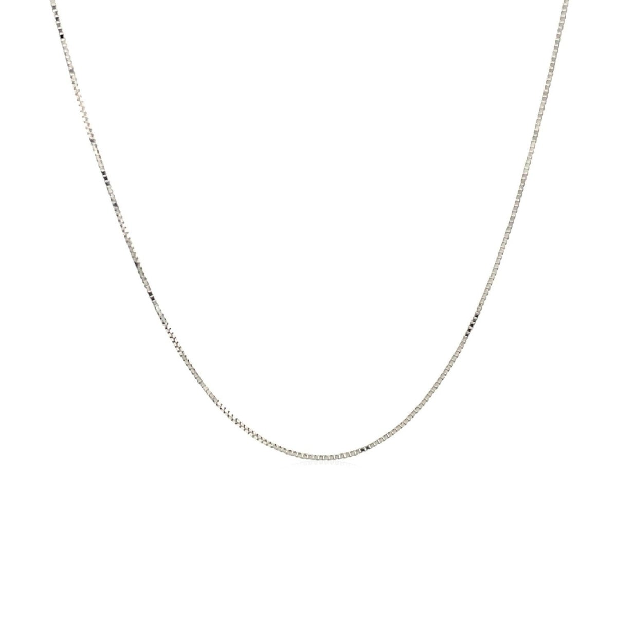 10k White Gold Classic Box Chain (0.45 mm) - Necklaces - Custom Crafting Alliance, LLC