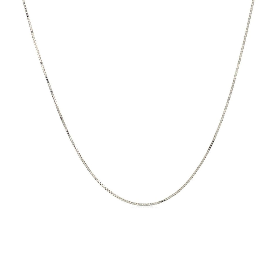 10k White Gold Classic Box Chain (0.45 mm) - Necklaces - Custom Crafting Alliance, LLC