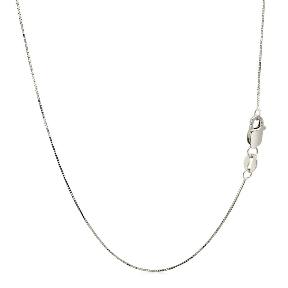 10k White Gold Classic Box Chain (0.45 mm) - Necklaces - Custom Crafting Alliance, LLC