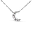 10K White Gold Diamond Accented Crescent Moon Shaped 18