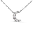 10K White Gold Diamond Accented Crescent Moon Shaped 18
