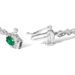 10K White Gold Oval Green Emerald & Diamond Alternating Link Bracelet - Bracelets - Custom Crafting Alliance, LLC