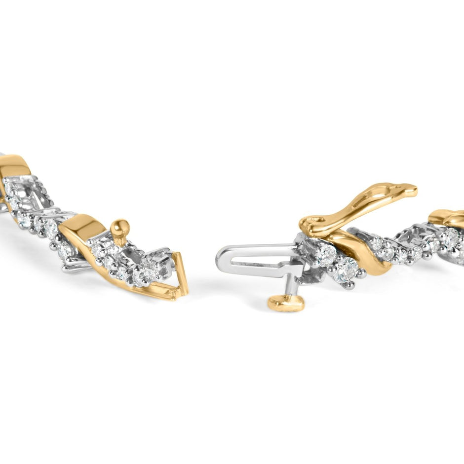 10K Yellow and White Gold 2.00 Cttw Diamond 