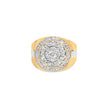 10K Yellow Gold 1 1/2 Cttw Diamond Cluster and Halo Signet Mens Ring (K-L Color, I1-I2 Clarity) - Size 10 - Rings - Custom Crafting Alliance, LLC