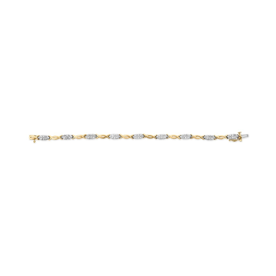 10K Yellow Gold 1.00 Cttw Round-Cut Diamond Spiral Link 7
