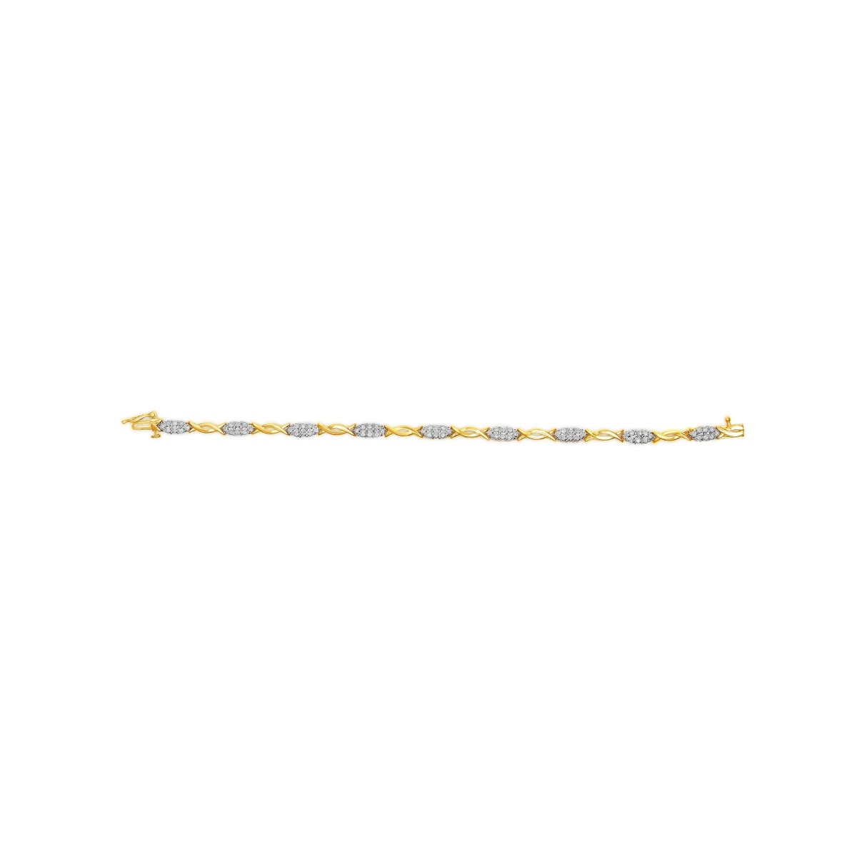 10K Yellow Gold 1.00 Cttw Round-Cut Diamond Spiral Link 7