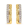 10K Yellow Gold 1/10 Cttw Diamond and Rope Twist Huggy Hoop Earrings (H-I Color, I1-I2 Clarity) - Earrings - Custom Crafting Alliance, LLC