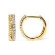 10K Yellow Gold 1/10 Cttw Diamond and Rope Twist Huggy Hoop Earrings (H-I Color, I1-I2 Clarity) - Earrings - Custom Crafting Alliance, LLC