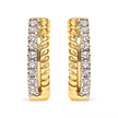 10K Yellow Gold 1/10 Cttw Diamond and Rope Twist Huggy Hoop Earrings (H-I Color, I1-I2 Clarity) - Earrings - Custom Crafting Alliance, LLC