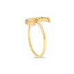 10K Yellow Gold 1/10 Cttw Diamond Crescent Moon Ring (I-J Color, I1-I2 Clarity) - Ring Size 6 - Rings - Custom Crafting Alliance, LLC