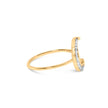 10K Yellow Gold 1/10 Cttw Diamond Crescent Moon Ring (I-J Color, I1-I2 Clarity) - Ring Size 6 - Rings - Custom Crafting Alliance, LLC